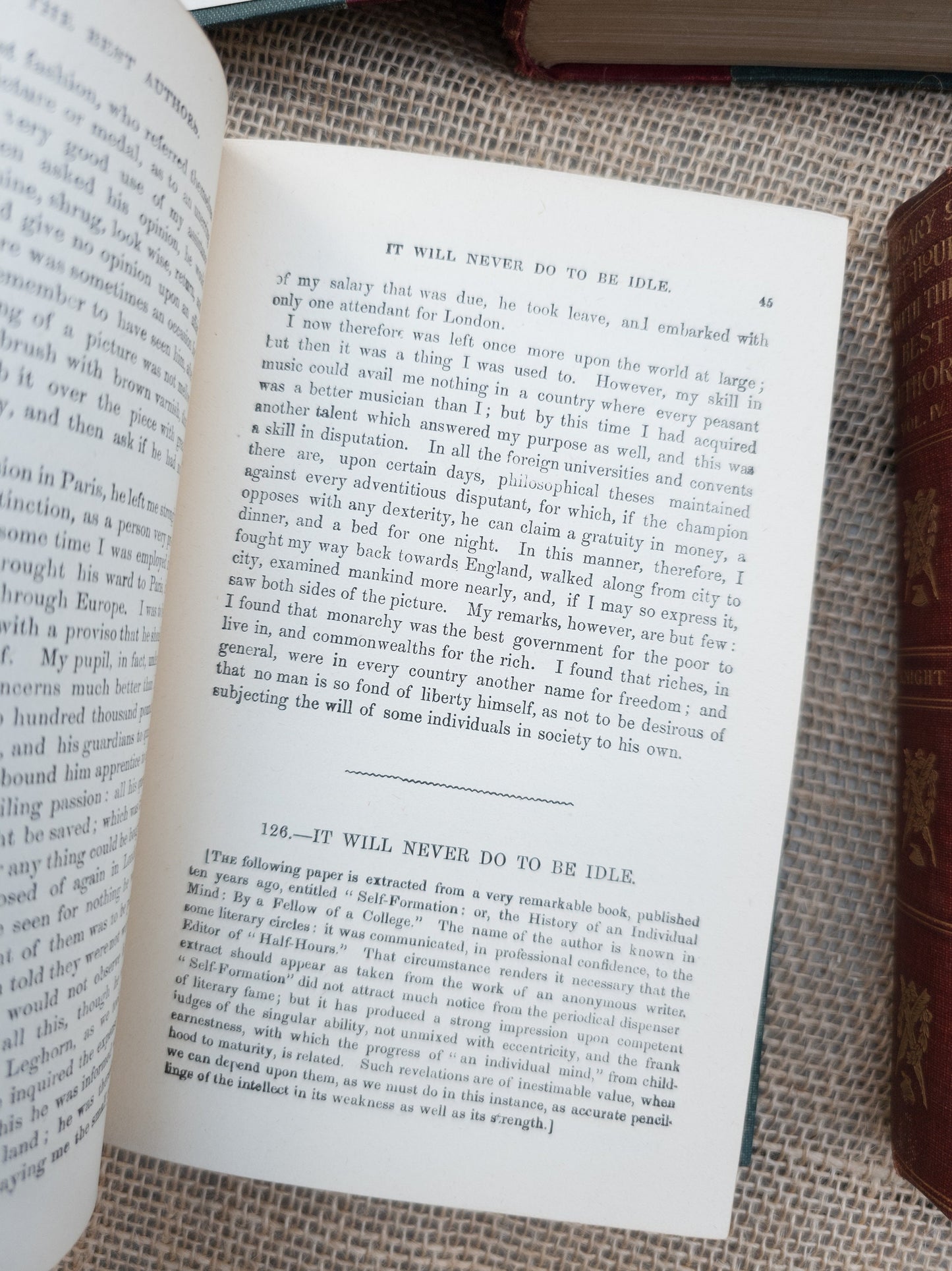 Antique Red & Gold Books | Library Half-Hours, Volumes I-V