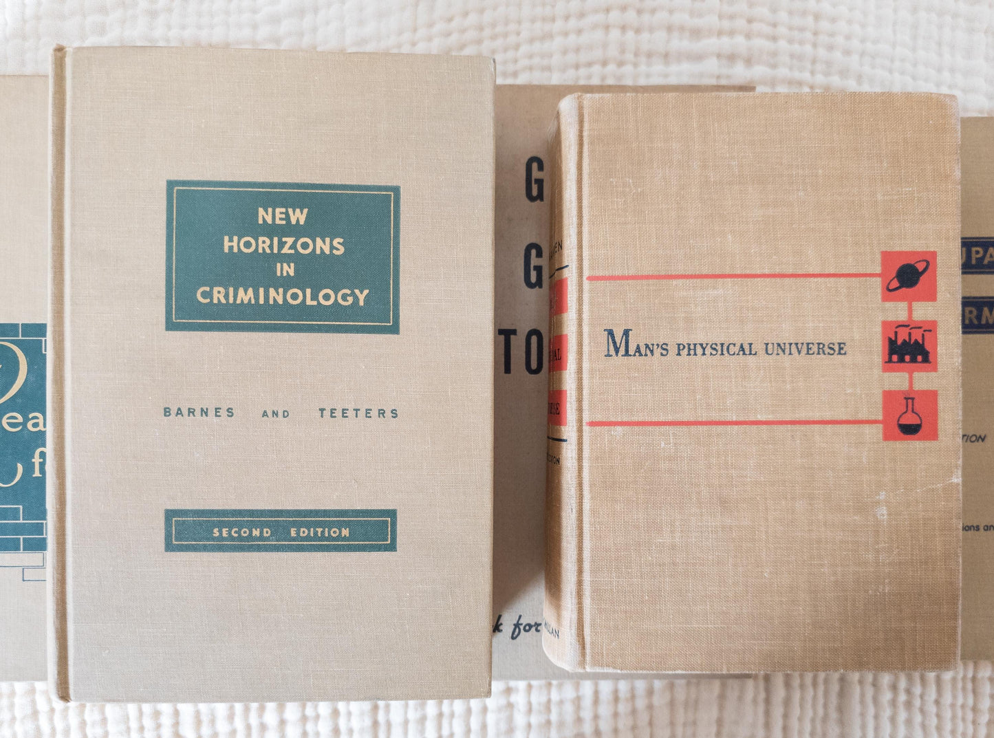 1950s vintage textbooks - science books, criminology, photography