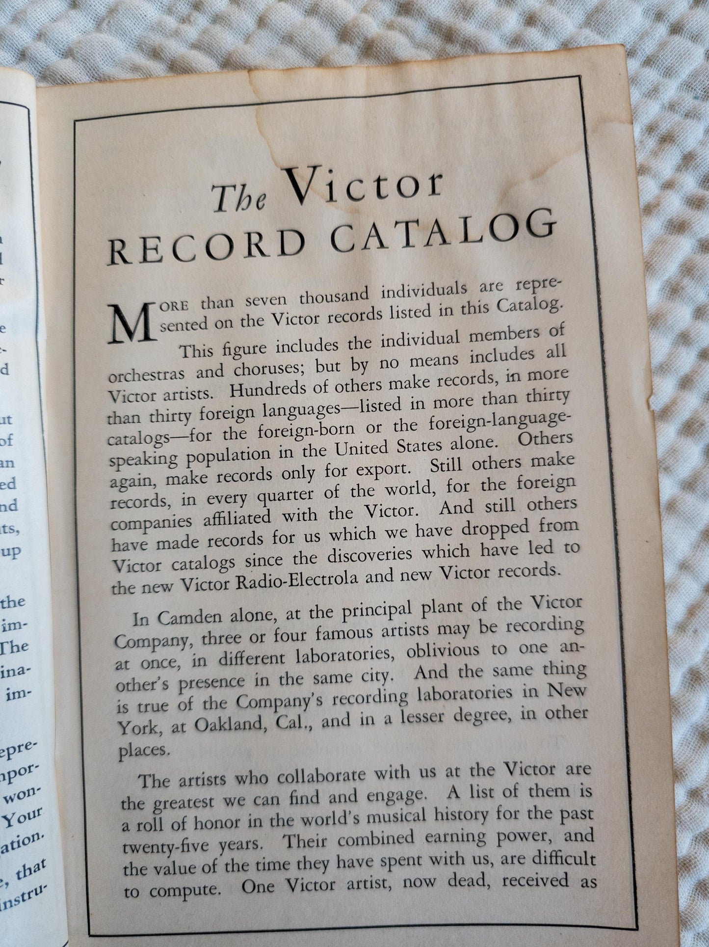 Victor Record Catalog - 1930 edition - softcover