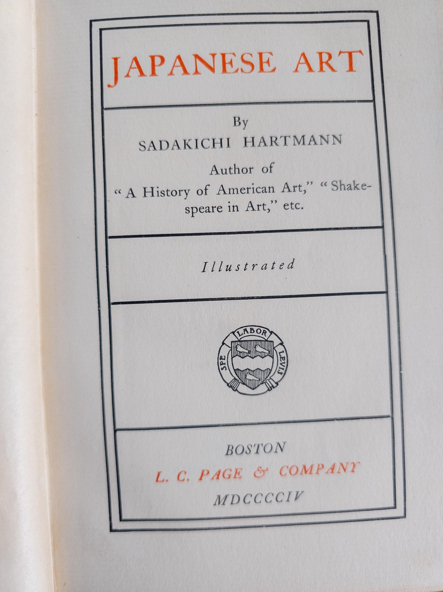 Japanese Art Book by Sadakichi Hartmann (1904)