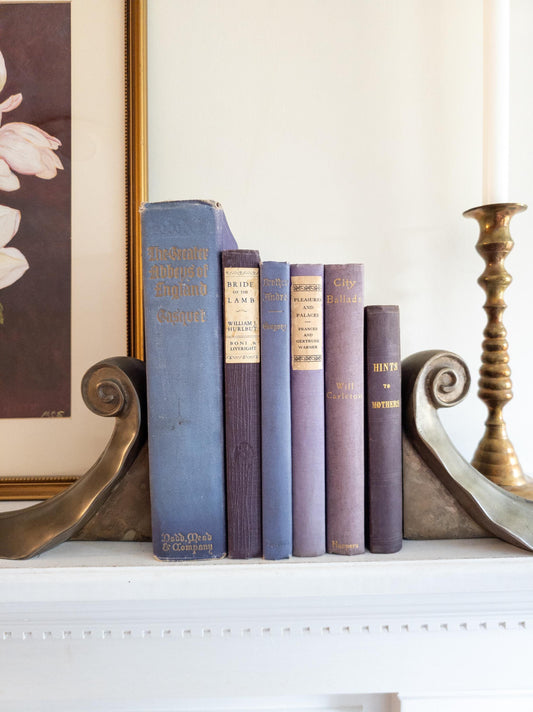 Purple vintage books (Set of 6)