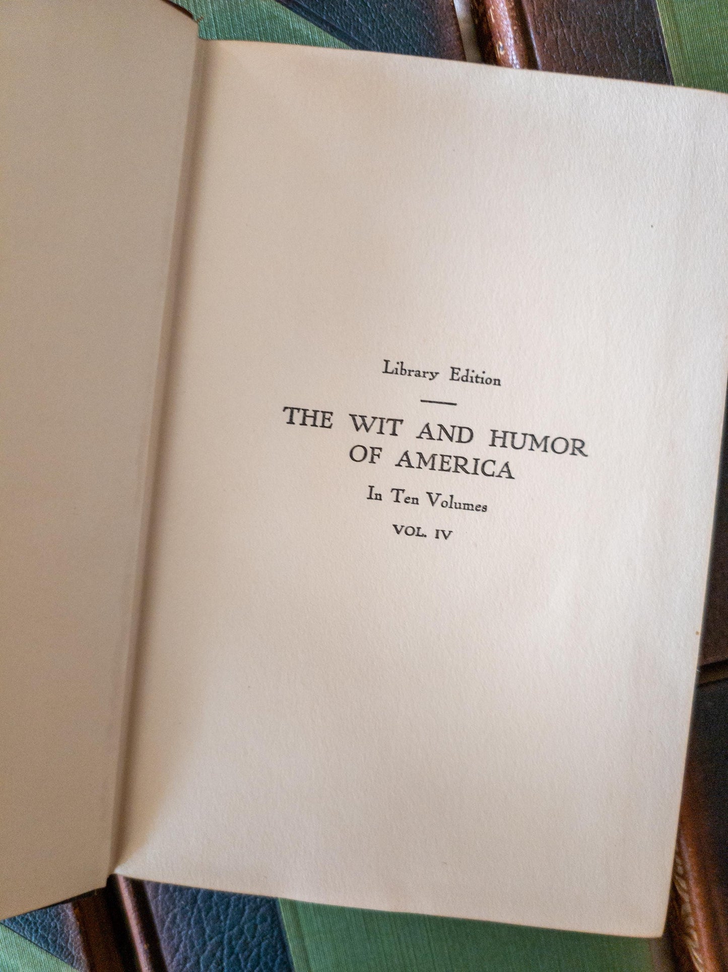 The Wit and Humor of America - antique leather book set