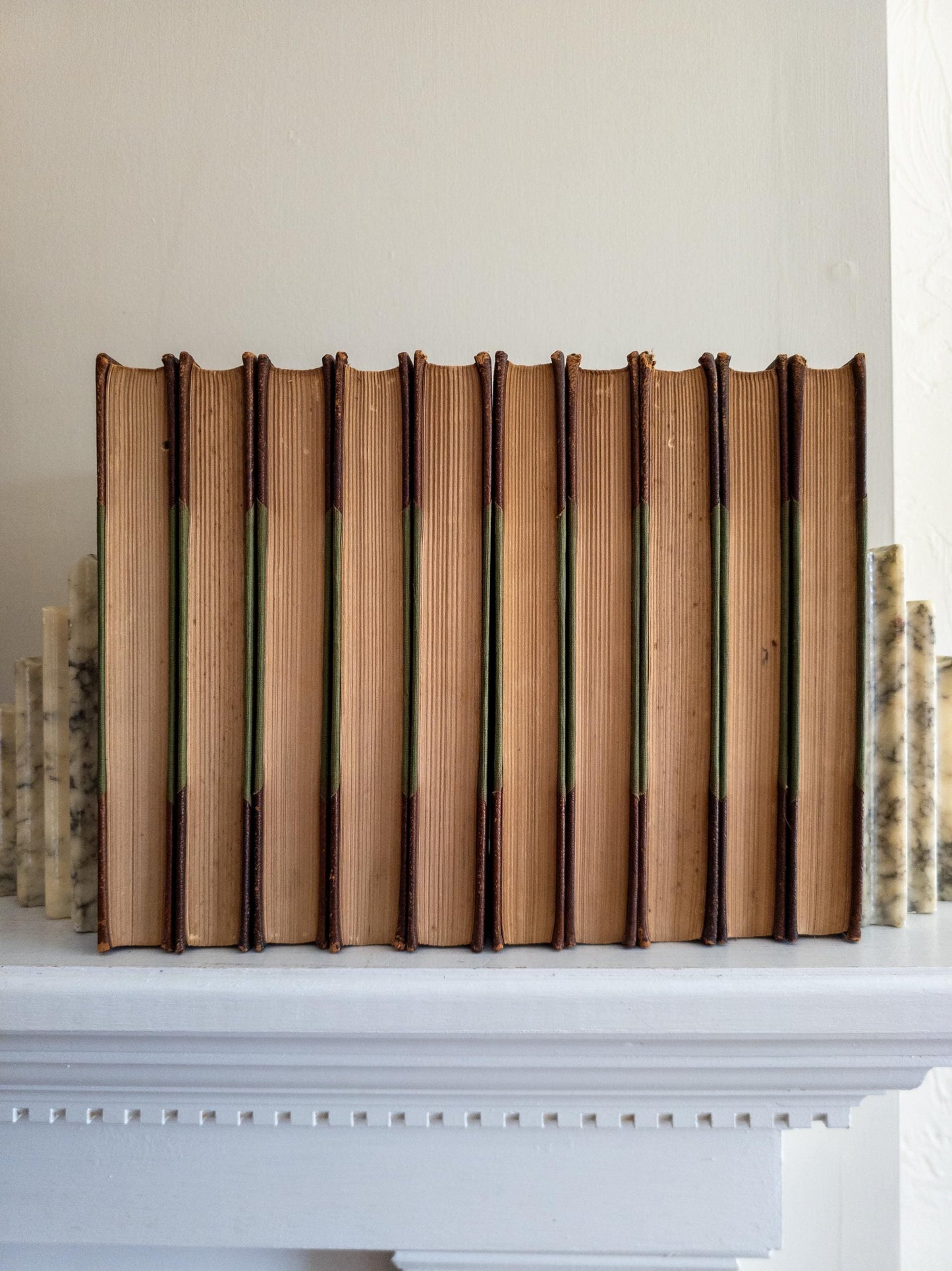 The Wit and Humor of America - antique leather book set