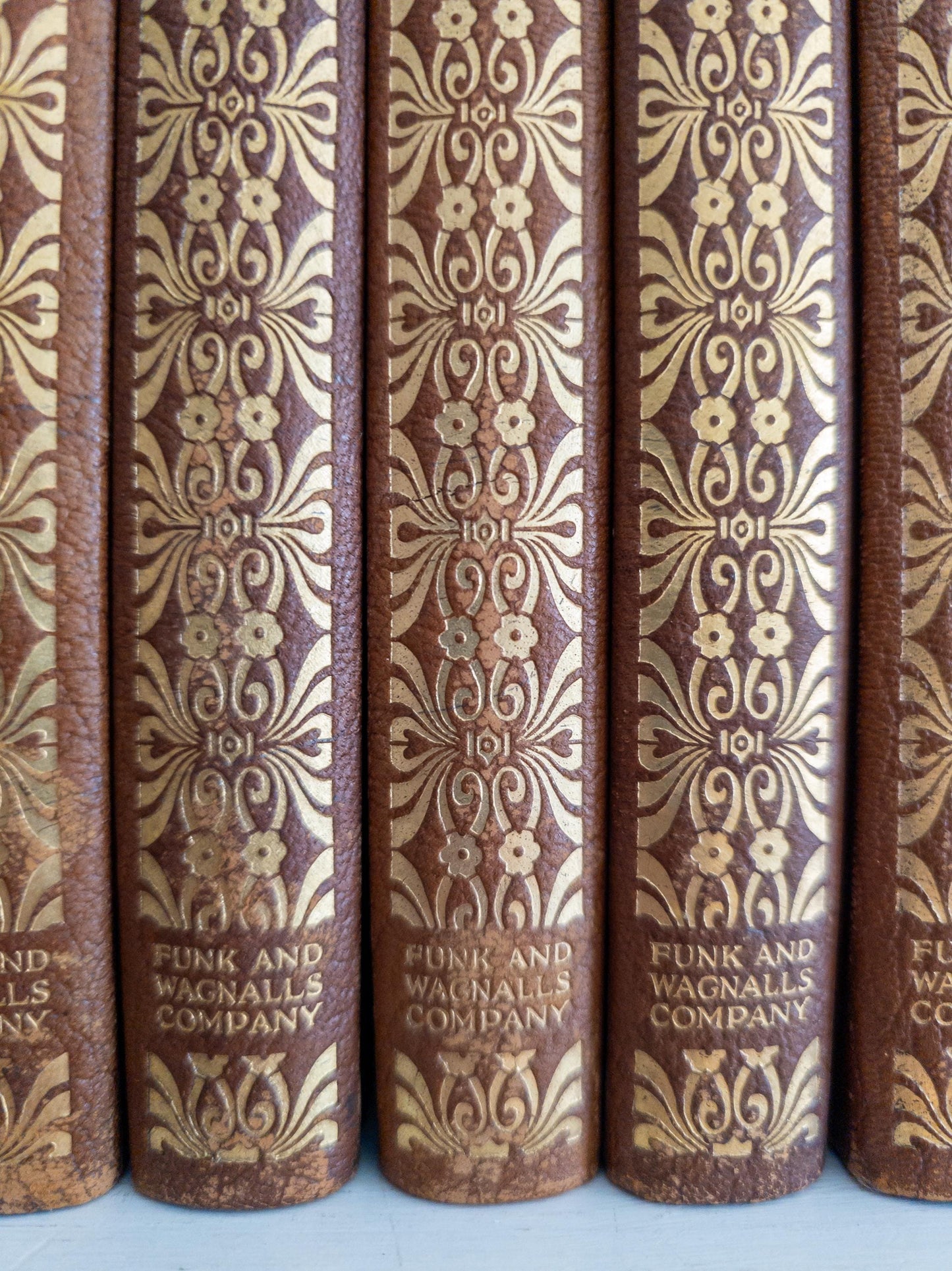 The Wit and Humor of America - antique leather book set