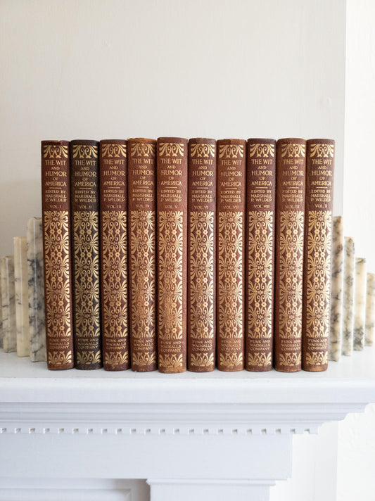 The Wit and Humor of America - antique leather book set
