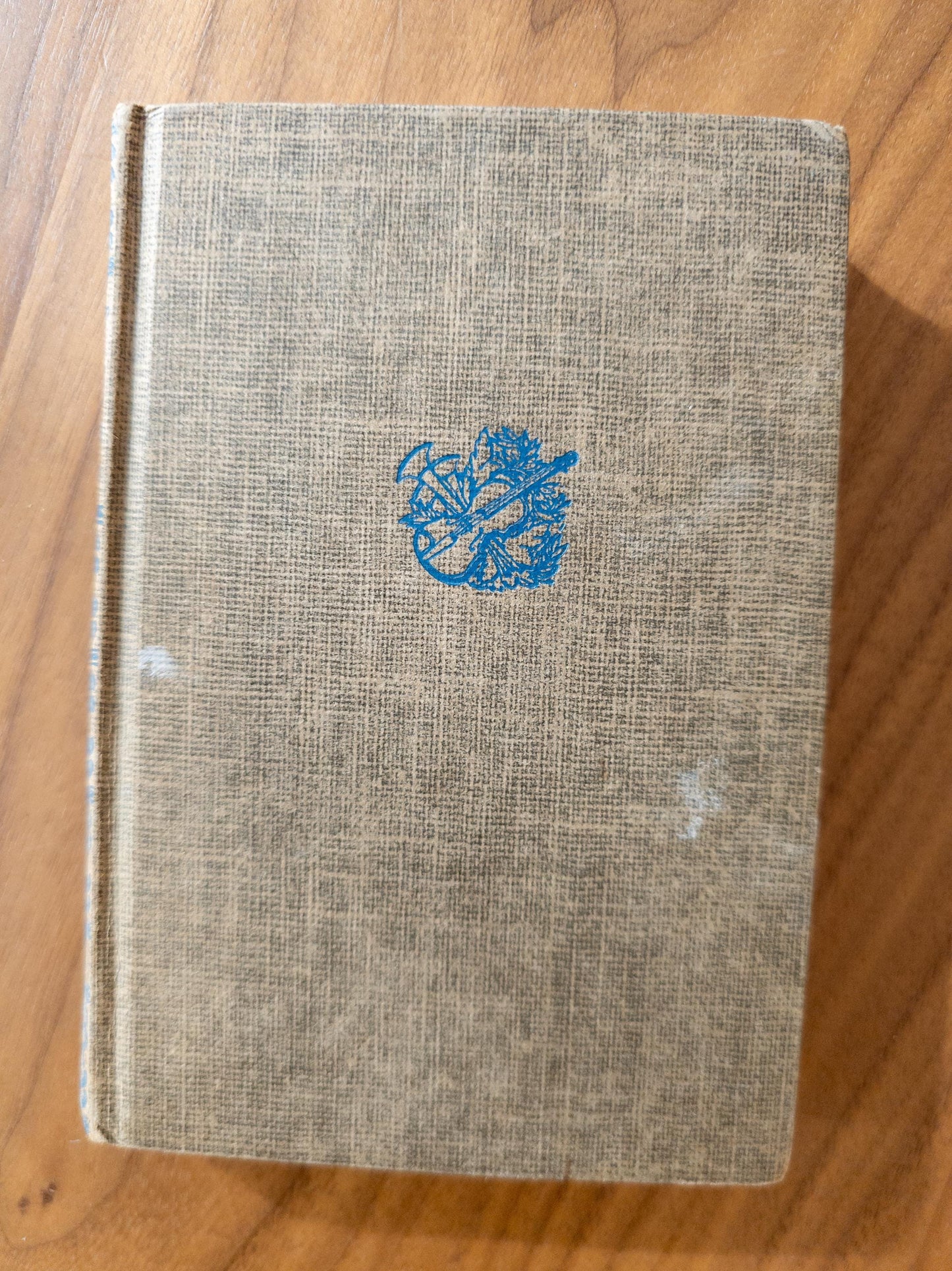 Blue and Gold antique and vintage book stack - set of 6