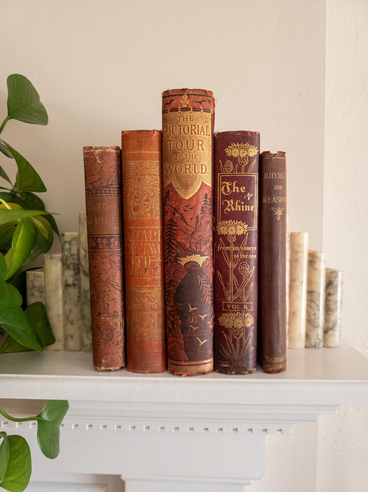 Red Antique Book Bundle (Set of 5)