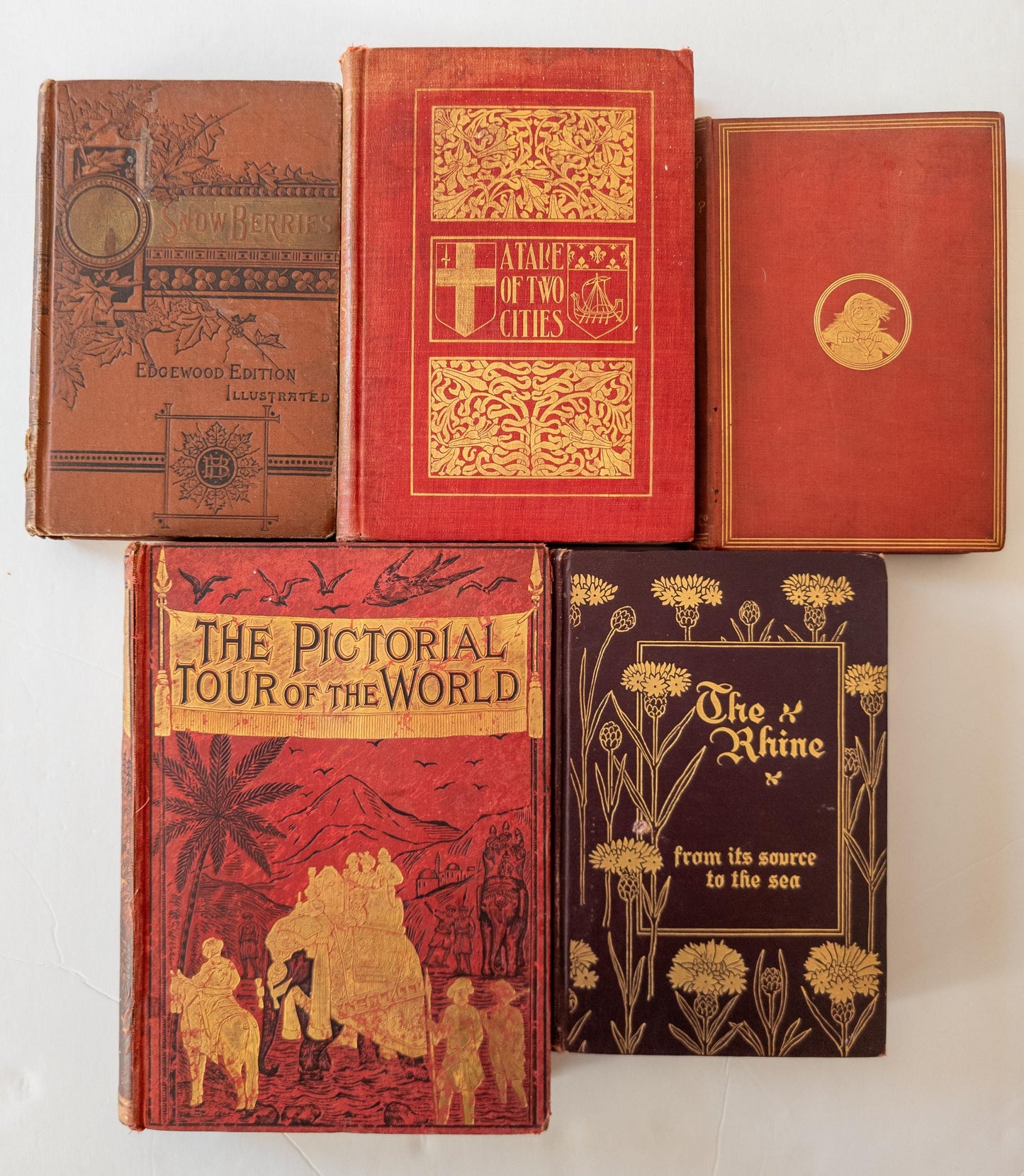 Red Antique Book Bundle (Set of 5)