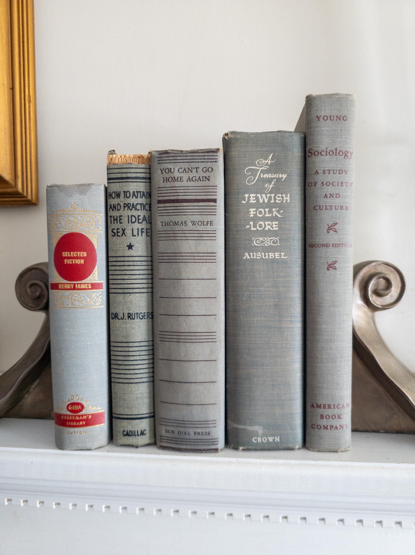Gray Vintage Books (Set of 5)