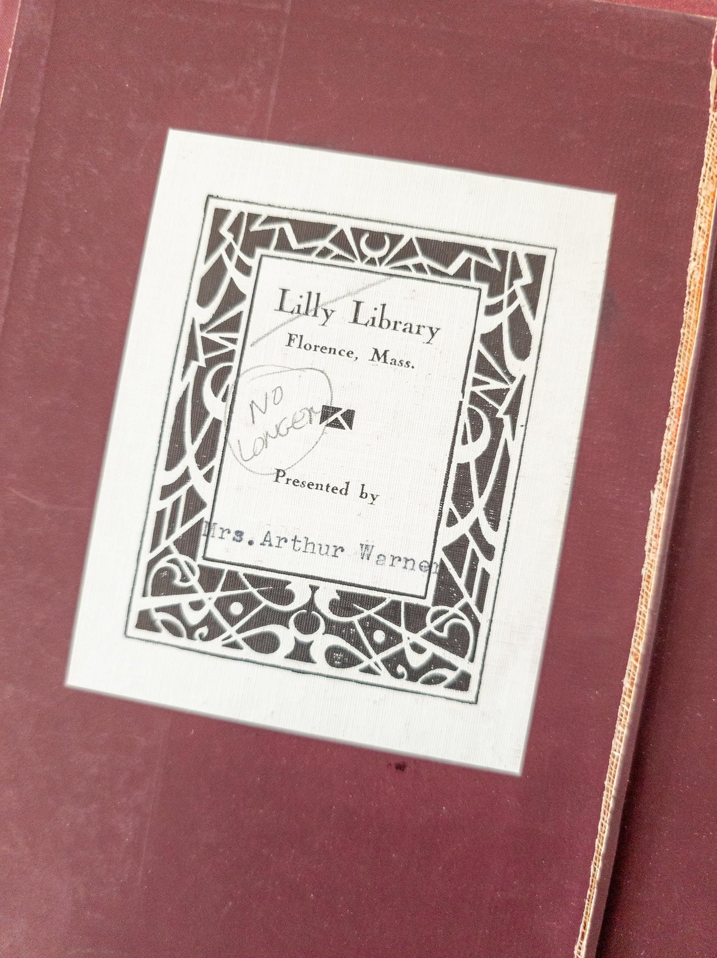 Red and gold antique books (Set of 6)