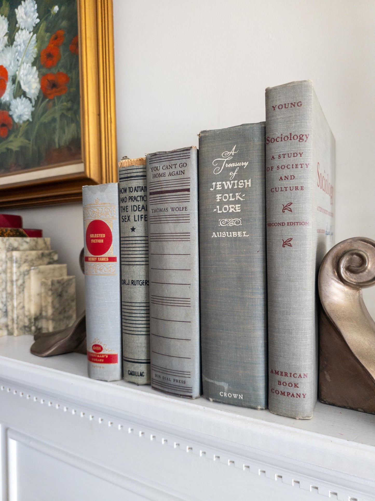 Gray Vintage Books (Set of 5)