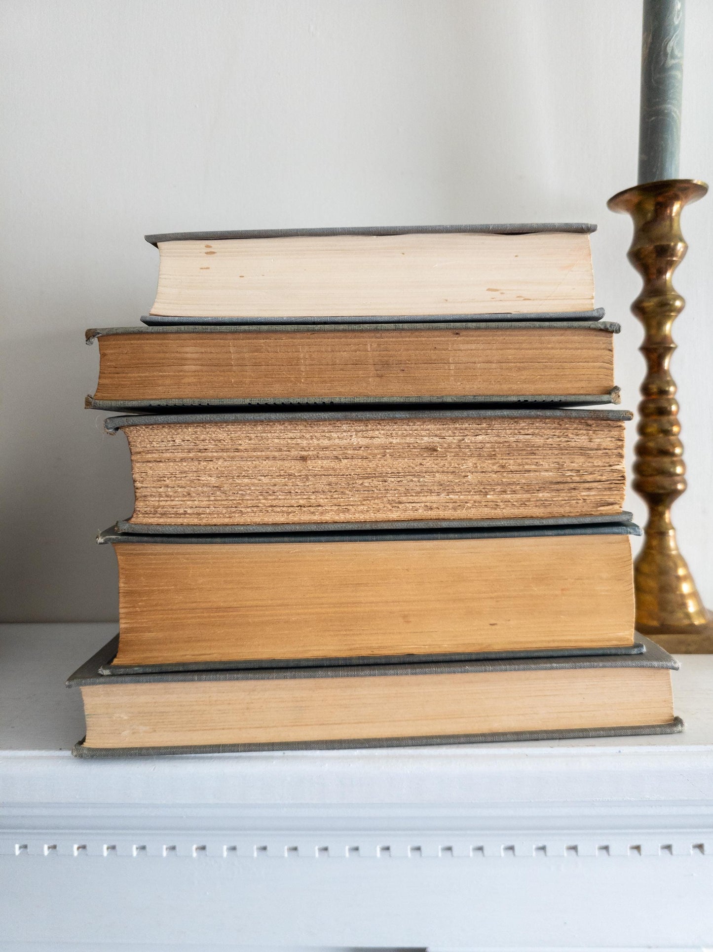 Gray Vintage Books (Set of 5)