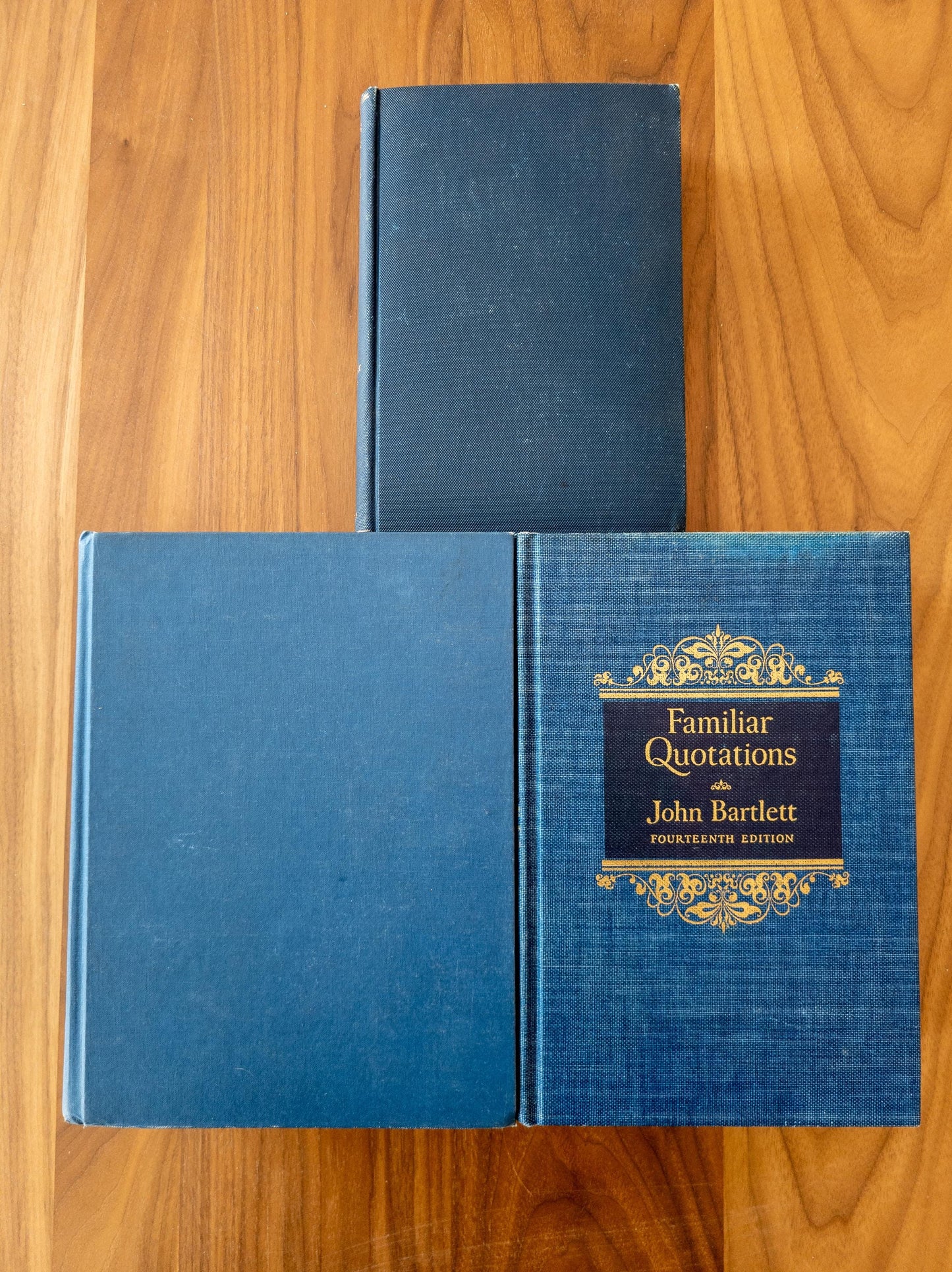 Blue vintage book stack - set of 3