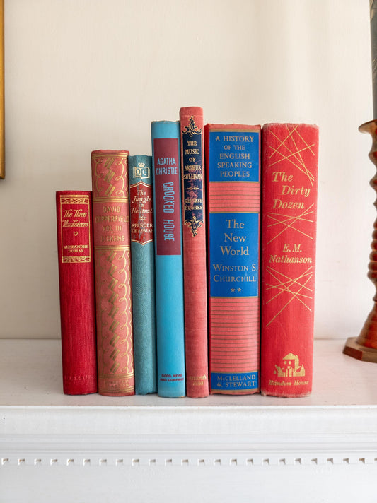 Red and blue Vintage Book Bundle