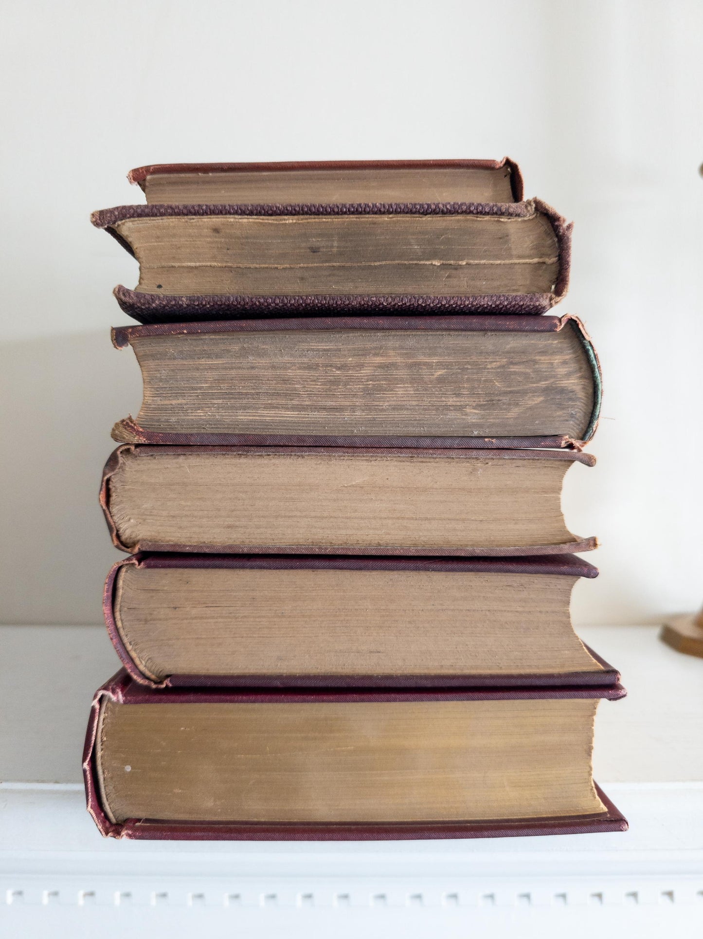 Red and gold antique books (Set of 6)