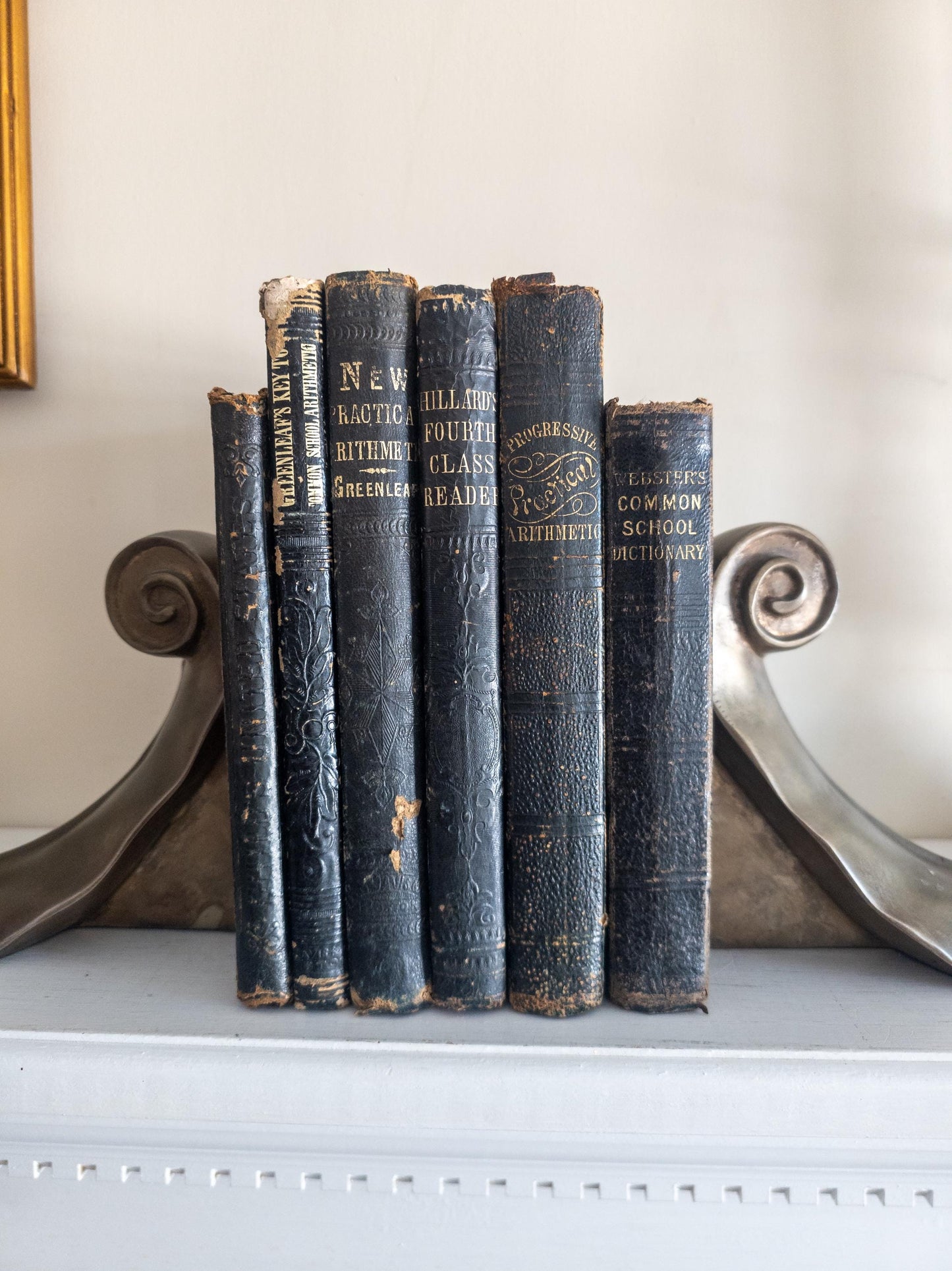Antique black school books 1860s-1880s