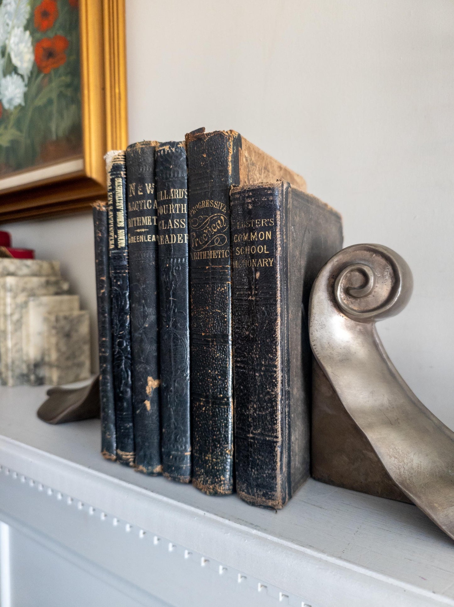 Antique black school books 1860s-1880s