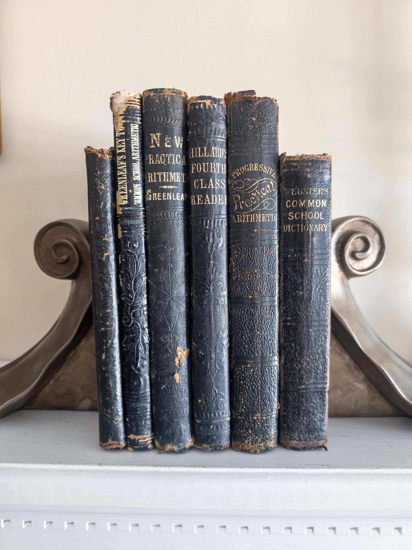 Antique black school books 1860s-1880s