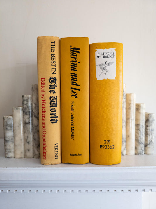 Decorative Book Trio - Colorful Home decor - yellow books