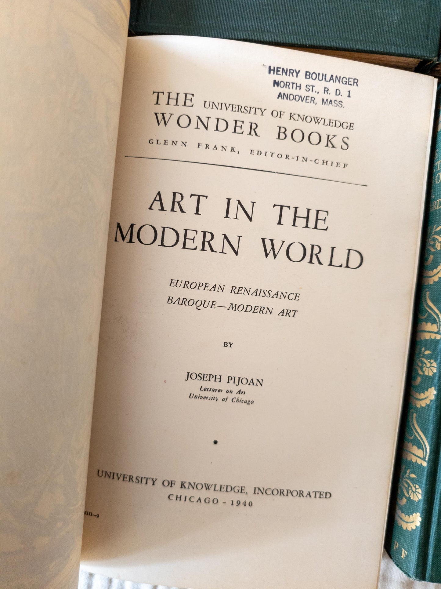 Green & Turquoise Vintage Book Bundle (Set of 6)