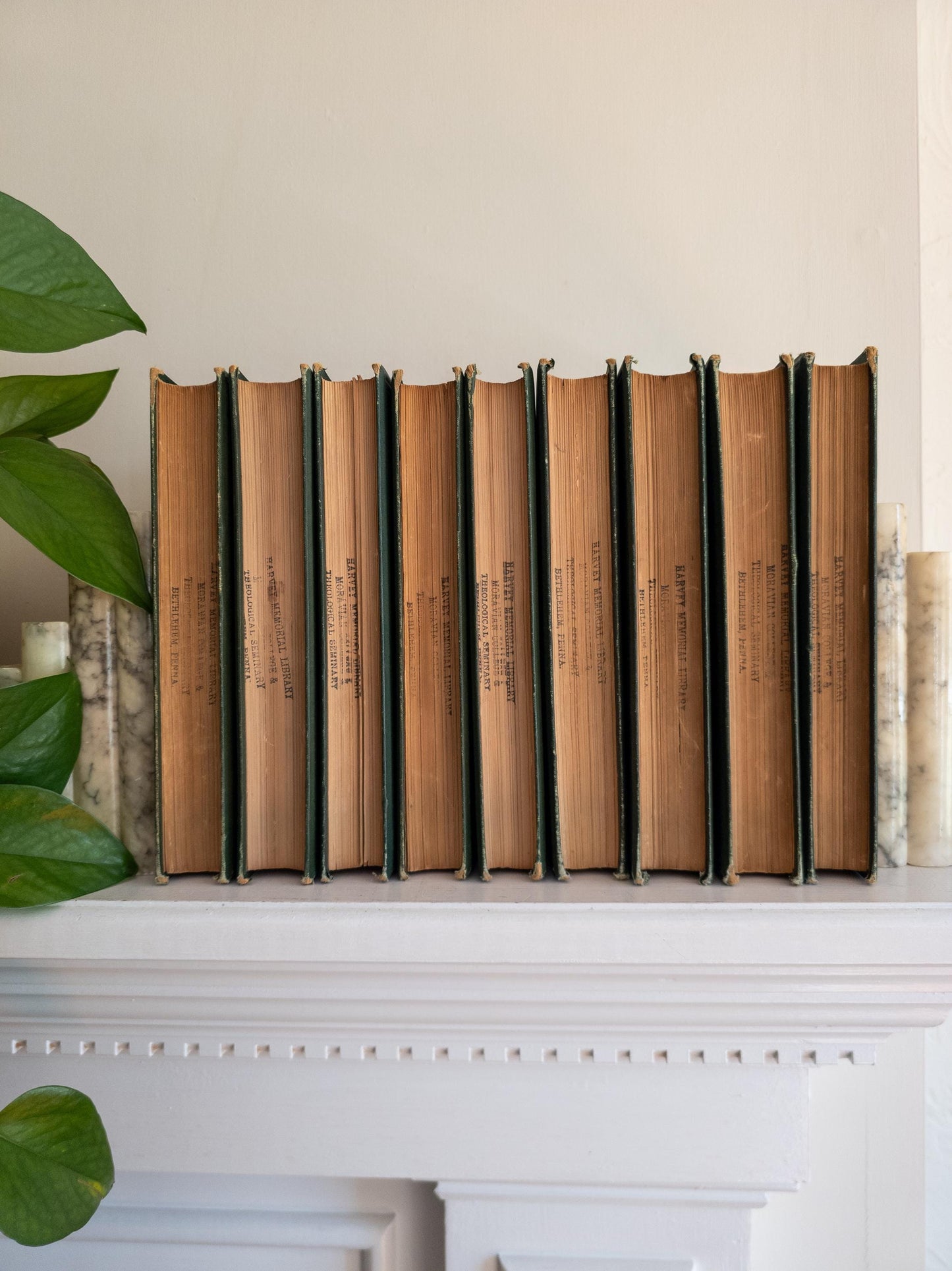 Sir Walter Scott Waverly Novels | green and gold antique books