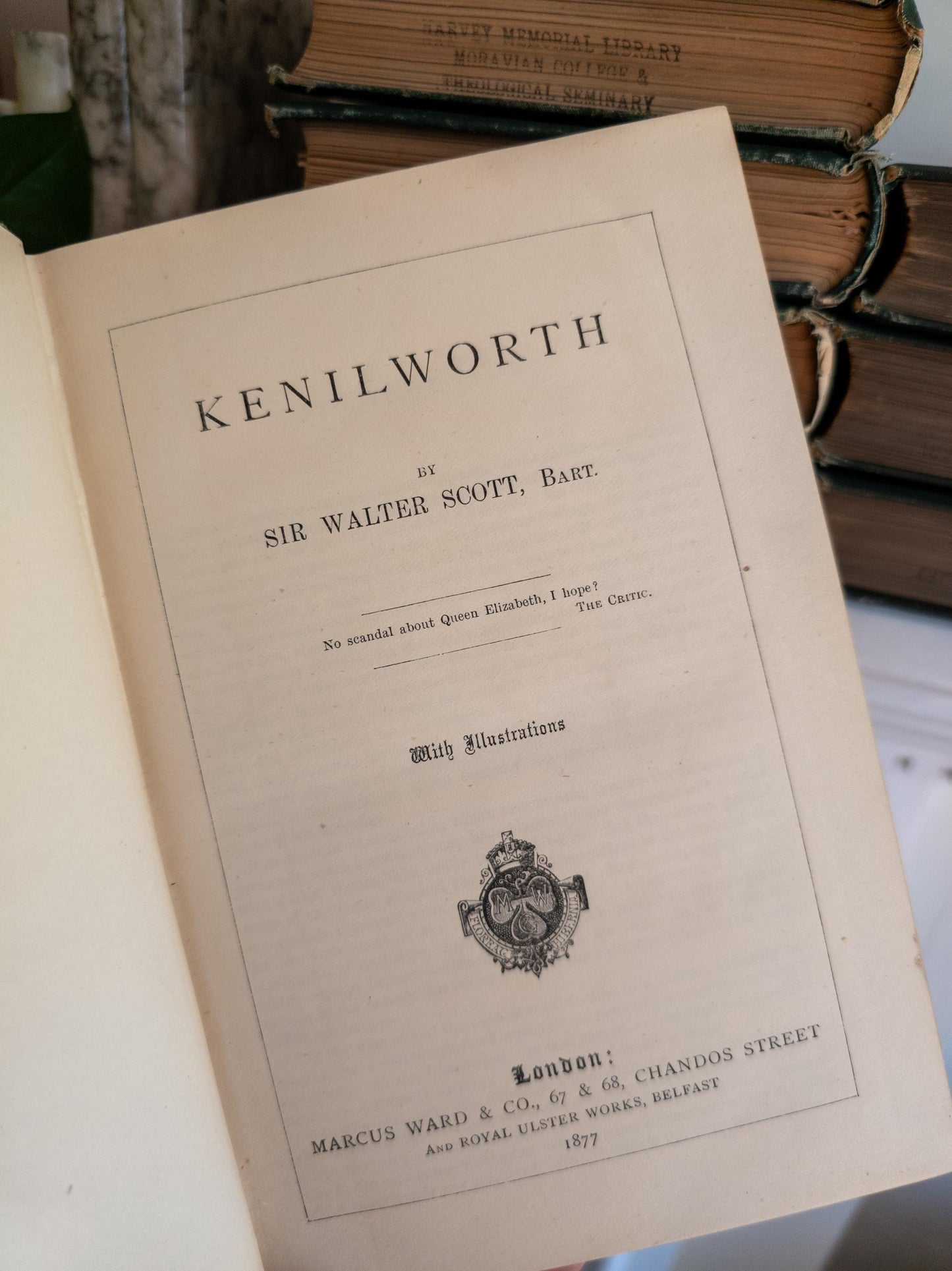 Sir Walter Scott Waverly Novels | green and gold antique books