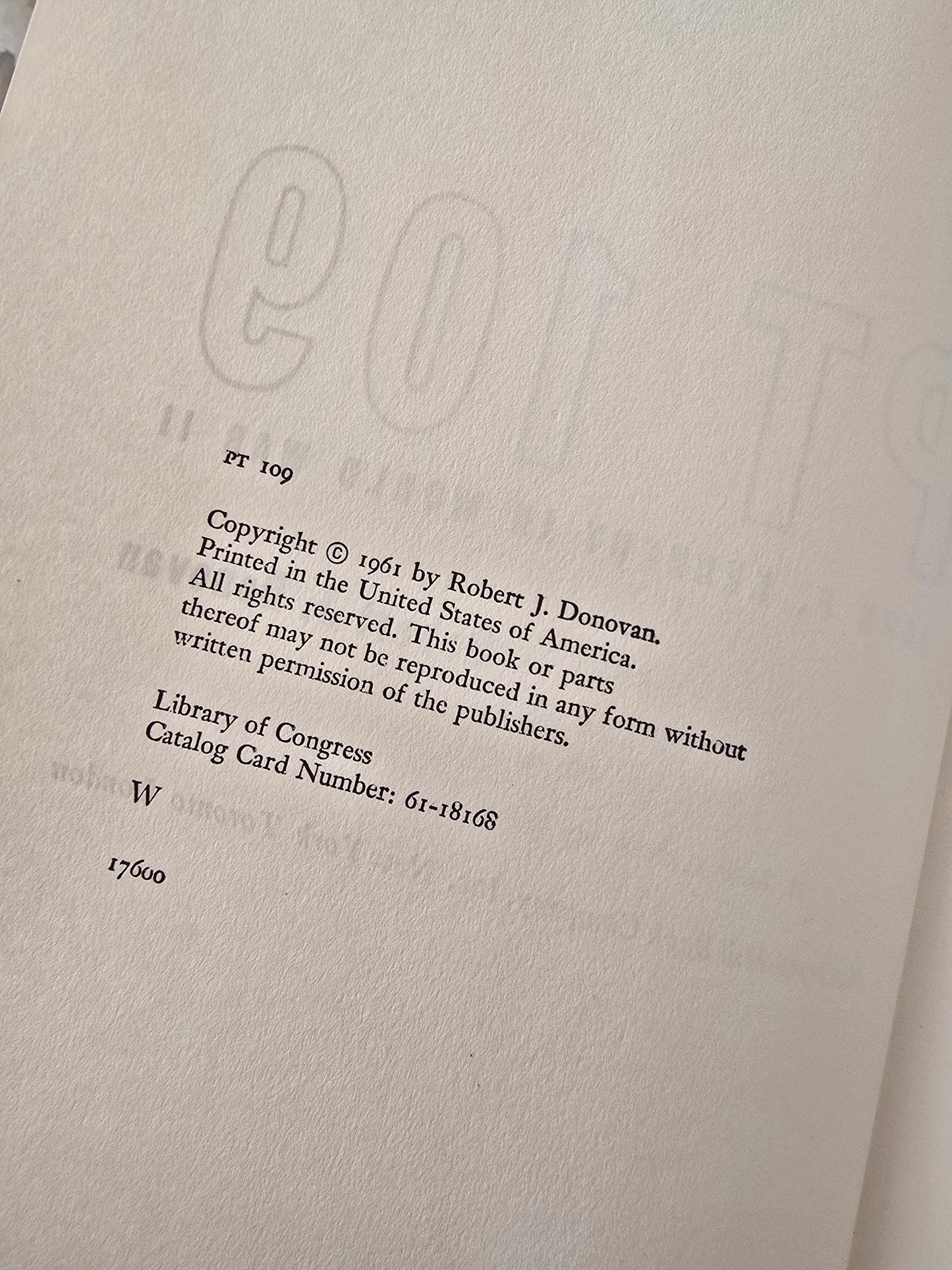 Vintage JFK book - PT109: JFK in World War II