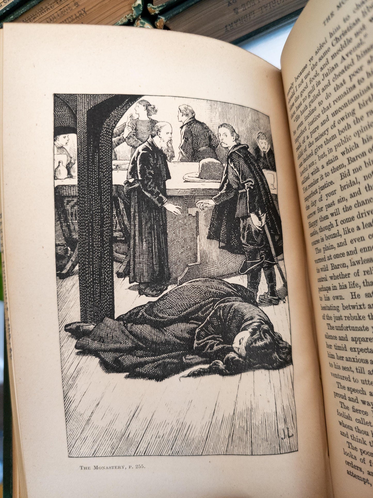 Sir Walter Scott Waverly Novels | green and gold antique books