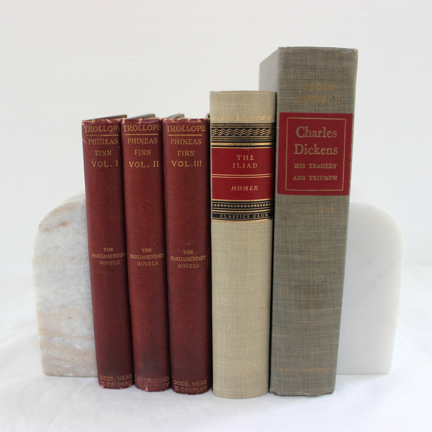 Classic Red Vintage Books (Set of 5)